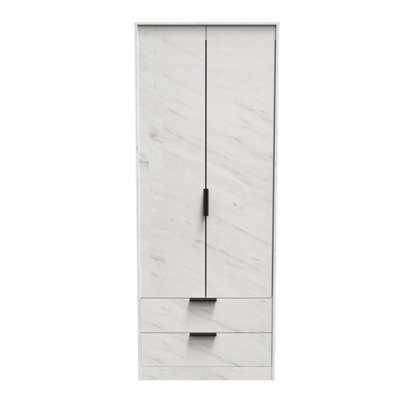 Fuji Tall 2 Drawer Wardrobe In Marble (Ready Assembled) - image 1