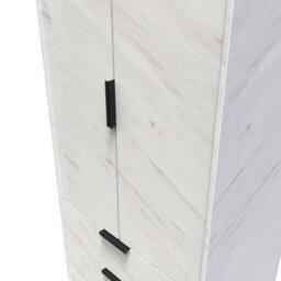 Fuji Tall 2 Drawer Wardrobe In Marble (Ready Assembled) - thumbnail 4