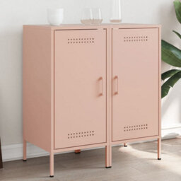 Berkfield Sideboards 2 Pcs Pink 36X39X79 Cm Steel - thumbnail 1