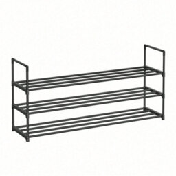 LEDREM 3-Tier Shoe Rack, Shoe Storage Organiser, Metal Storage Rack, Fits 15 To 18 Pairs Of Shoes, Stackable Shoe Shelf - thumbnail 3