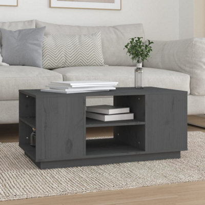 Berkfield Coffee Table Grey 90X49X40.5 Cm Solid Wood Pine - image 1