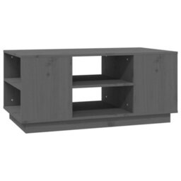 Berkfield Coffee Table Grey 90X49X40.5 Cm Solid Wood Pine - thumbnail 2