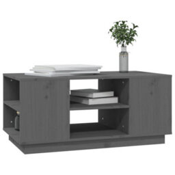 Berkfield Coffee Table Grey 90X49X40.5 Cm Solid Wood Pine - thumbnail 4