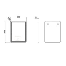 Royal Bathrooms Luna 600 X 800mm Brushed Bronze Frontlit Led Illuminated Framed Mirror With Demister Pad & Touch Sensor - thumbnail 8