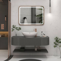 Royal Bathrooms Luna 600 X 800mm Brushed Bronze Frontlit Led Illuminated Framed Mirror With Demister Pad & Touch Sensor - thumbnail 4