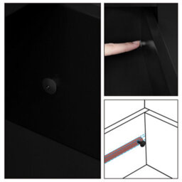 Yaheetech Black Wood Bedside Table End Table With Drawer - thumbnail 6