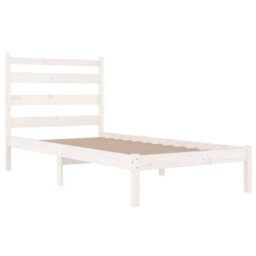 Berkfield Bed Frame White Solid Wood Pine 100X200 Cm - thumbnail 4