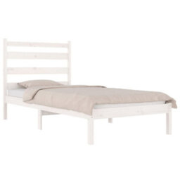 Berkfield Bed Frame White Solid Wood Pine 100X200 Cm - thumbnail 3