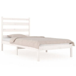 Berkfield Bed Frame White Solid Wood Pine 100X200 Cm - thumbnail 2