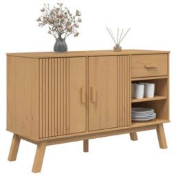 Berkfield Sideboard Olden Brown 114X43X73.5 Cm Solid Wood Pine - thumbnail 5