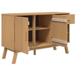 Berkfield Sideboard Olden Brown 114X43X73.5 Cm Solid Wood Pine - thumbnail 7