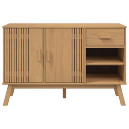 Berkfield Sideboard Olden Brown 114X43X73.5 Cm Solid Wood Pine - thumbnail 8