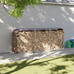 Walplus Log Holder Brown 234X45X100 Cm Galvanised Steel - thumbnail 1
