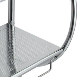 Taylor & Brown 2 Tier Modern Chrome Wall Mounted Curved Bathroom Shelf Shelving Unit With Double Towel Holder Storage Rail Rack - thumbnail 2