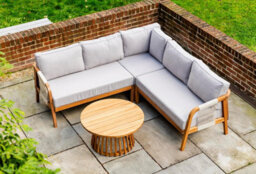 Garden Gear Acacia Eleni Corner Sofa Set With Coffee Table Outdoor Patio Furniture Water-Resistant Hardwood With Thick Cushions - thumbnail 1