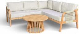 Garden Gear Acacia Eleni Corner Sofa Set With Coffee Table Outdoor Patio Furniture Water-Resistant Hardwood With Thick Cushions - thumbnail 3