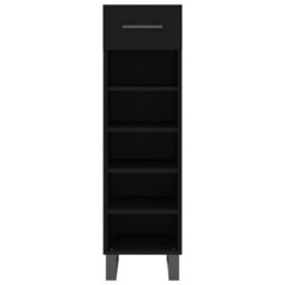 Berkfield Shoe Cabinet Black 30X35X105 Cm Engineered Wood - thumbnail 6