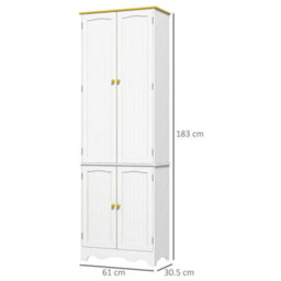 Wyld Haus Banodo 183Cm White And Brown 4-Door Freestanding Kitchen Cabinet - 4 Shelves, 6-Tier Storage - thumbnail 4