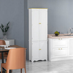 Wyld Haus Banodo 183Cm White And Brown 4-Door Freestanding Kitchen Cabinet - 4 Shelves, 6-Tier Storage - thumbnail 9