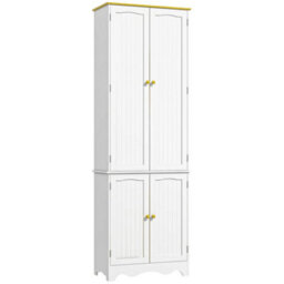 Wyld Haus Banodo 183Cm White And Brown 4-Door Freestanding Kitchen Cabinet - 4 Shelves, 6-Tier Storage - thumbnail 2