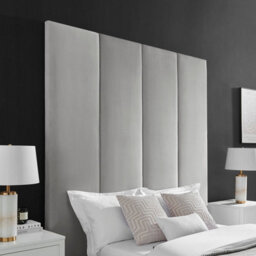 Light Grey Velvet Headboard Wall Panel Bed King Size 5Ft With Ottoman Storage Gas Lift - thumbnail 4