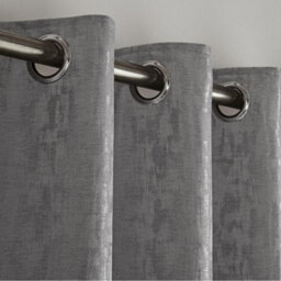 Luxury Living Eswic Eyelet Ring Top Curtains Silver - thumbnail 2