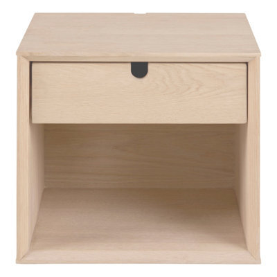Furniture To Go Century 1 Drawer Wall Mounted Bedside Table In White Oak - image 1