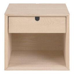 Furniture To Go Century 1 Drawer Wall Mounted Bedside Table In White Oak - thumbnail 1
