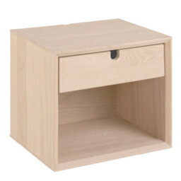 Furniture To Go Century 1 Drawer Wall Mounted Bedside Table In White Oak - thumbnail 2