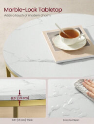LEDREM Coffee Table, Living Room Table, Sofa Cocktail Table, Tempered Glass Storage Shelf, Easy To Assemble, Modern Style - thumbnail 4