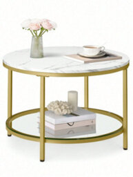 LEDREM Coffee Table, Living Room Table, Sofa Cocktail Table, Tempered Glass Storage Shelf, Easy To Assemble, Modern Style - thumbnail 7