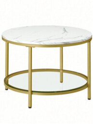 LEDREM Coffee Table, Living Room Table, Sofa Cocktail Table, Tempered Glass Storage Shelf, Easy To Assemble, Modern Style - thumbnail 8