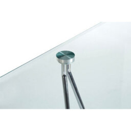 Premier Housewares Interiors By Premier Modern Half Moon Console Table, Contemporary Chrome And Glass Console Table, Half Circle Console Table - thumbnail 7