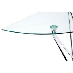 Premier Housewares Interiors By Premier Modern Half Moon Console Table, Contemporary Chrome And Glass Console Table, Half Circle Console Table - thumbnail 5