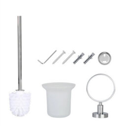 Chrome Polish Westminster Toilet Brush And Holder Wall Mount Glass - thumbnail 5