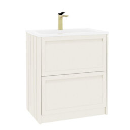 Royal Bathrooms Elmore 700mm Traditional Floor Standing 2 Drawer Bathroom Vanity Unit With Matt Stone Basin Sink - Classic White - thumbnail 6