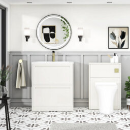 Royal Bathrooms Elmore 700mm Traditional Floor Standing 2 Drawer Bathroom Vanity Unit With Matt Stone Basin Sink - Classic White - thumbnail 4