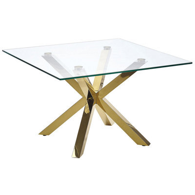 Beliani Coffee Table Starlight Tempered Glass Gold - image 1