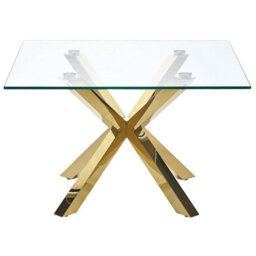 Beliani Coffee Table Starlight Tempered Glass Gold - thumbnail 4
