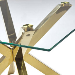 Beliani Coffee Table Starlight Tempered Glass Gold - thumbnail 5