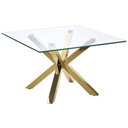 Beliani Coffee Table Starlight Tempered Glass Gold - thumbnail 1