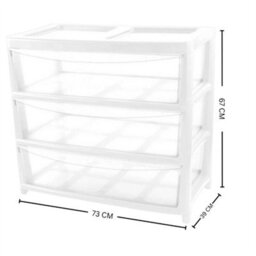 3 Tier White/clear Jumbo Drawer Large Jumbo Storage Drawer Clear Organizer Plastic Tower Unit Home Office - thumbnail 2