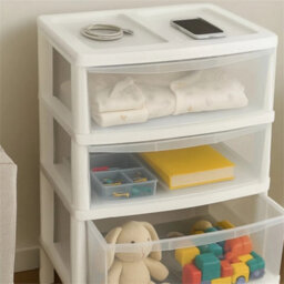 3 Tier White/clear Jumbo Drawer Large Jumbo Storage Drawer Clear Organizer Plastic Tower Unit Home Office - thumbnail 6