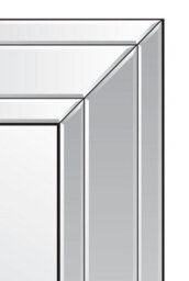 Mirroroutlet Langley All Glass Modern Bevelled Mirror 68 X 58Cm - thumbnail 4