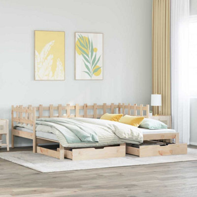 Walplus Daybed With Trundle And Drawers Without Mattress 90X200 Cm - image 1