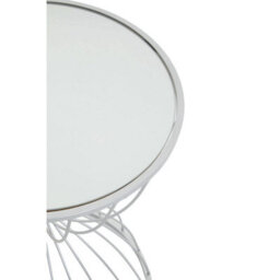 Orsina Jolie Hourglass Mirrored Top Silver Frame Side Table - thumbnail 3