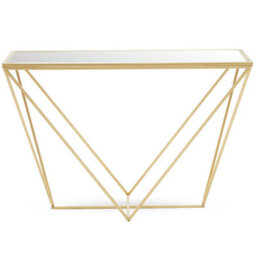 Premier Housewares Interiors By Premier Farran Gold Finish Rectangular Console Table - thumbnail 1