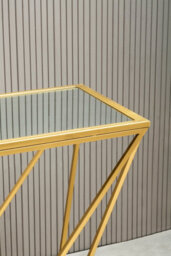 Premier Housewares Interiors By Premier Farran Gold Finish Rectangular Console Table - thumbnail 4