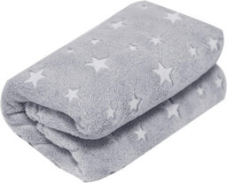 Xample Glow In The Dark Flannel Throw Blanket Super Soft Plush Fleece With Stars Cozy, Warm & Luminous Gift For Kids & Adults (Grey) - thumbnail 4