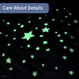 Xample Glow In The Dark Flannel Throw Blanket Super Soft Plush Fleece With Stars Cozy, Warm & Luminous Gift For Kids & Adults (Grey) - thumbnail 5